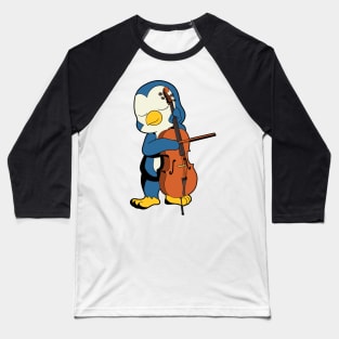 Comic penguin playing cello Baseball T-Shirt